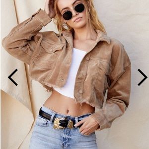 12th Tribe Nobodys Baby Brown Corduroy Crop Jacket
